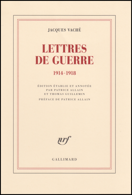 Couverture du livre de Jacques Vaché, Lettres de guerre.